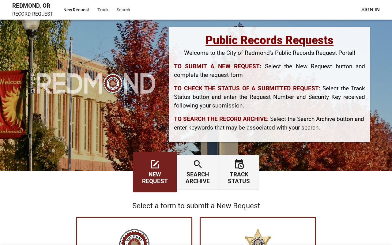 Redmond criminal history public records request portal